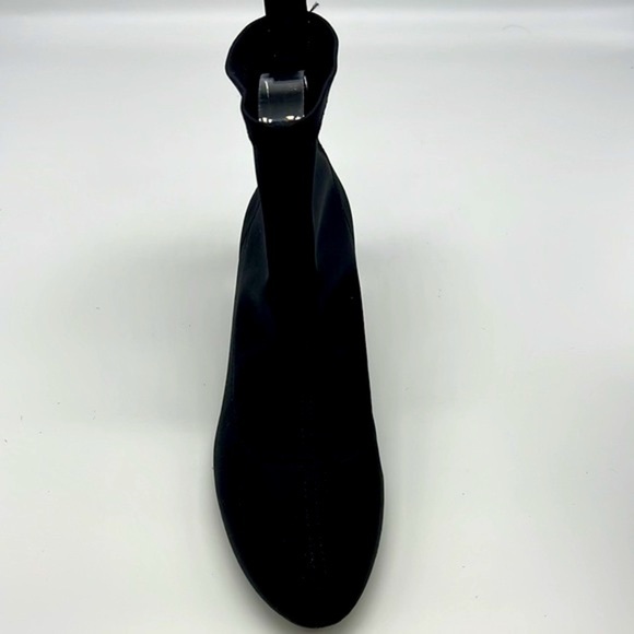 Zara - Black Polyester Sock Ankle Boots With Clear Laminated Heels Size 36 - Picture 11 of 16